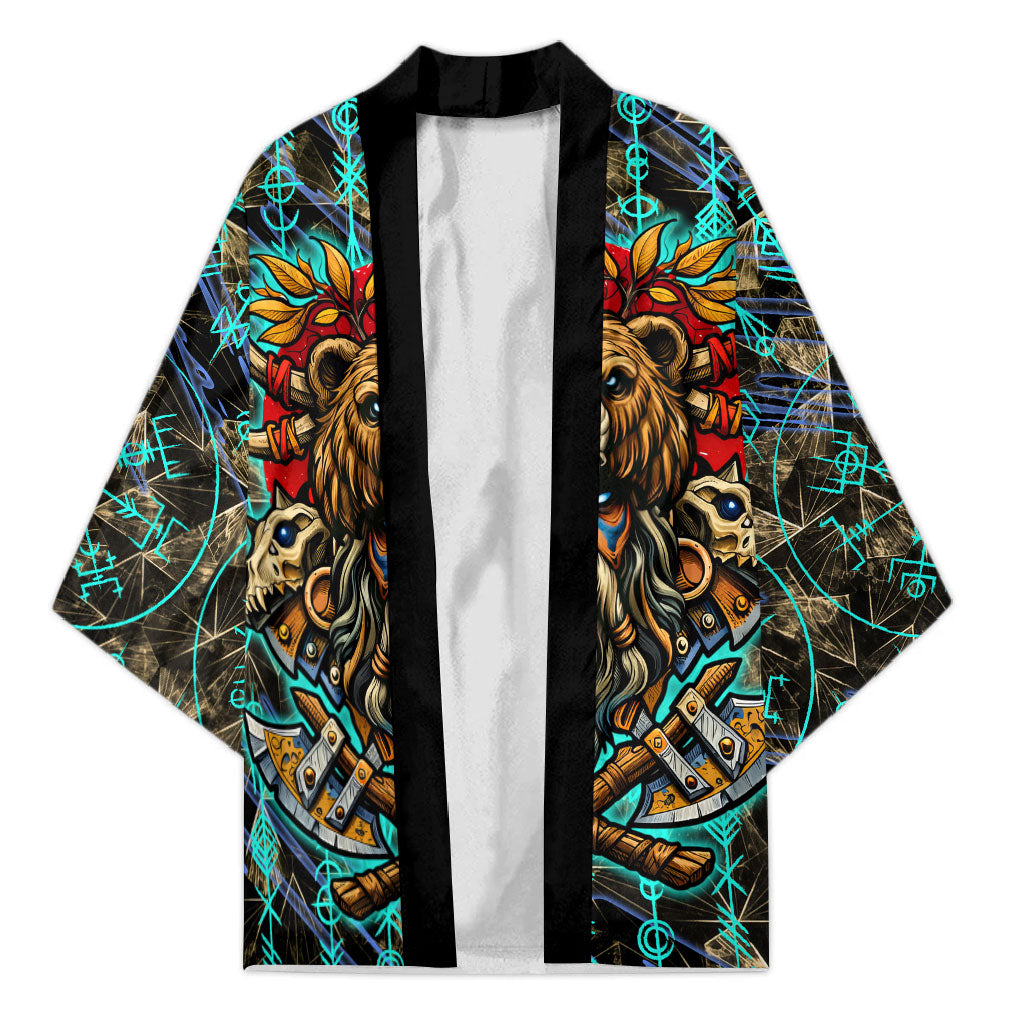Viking Berserker Bear Warrior Kimono Norse Mythology Rune Sigil Illustration
