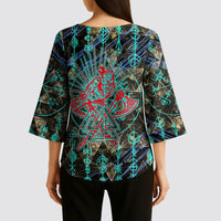 Viking Berserker Bear Warrior Kimono Sleeve Blouse Norse Mythology Rune Sigil Illustration