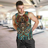 Viking Berserker Bear Warrior Men Tank Top Norse Mythology Rune Sigil Illustration
