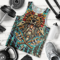 Viking Berserker Bear Warrior Men Tank Top Norse Mythology Rune Sigil Illustration