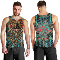 Viking Berserker Bear Warrior Men Tank Top Norse Mythology Rune Sigil Illustration