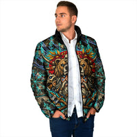 Viking Berserker Bear Warrior Padded Jacket Norse Mythology Rune Sigil Illustration