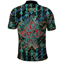 Viking Berserker Bear Warrior Polo Shirt Norse Mythology Rune Sigil Illustration