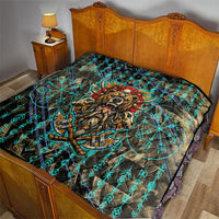 Viking Berserker Bear Warrior Quilt Norse Mythology Rune Sigil Illustration