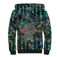 Viking Berserker Bear Warrior Sherpa Hoodie Norse Mythology Rune Sigil Illustration