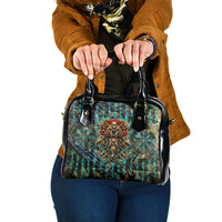 Viking Berserker Bear Warrior Shoulder Handbag Norse Mythology Rune Sigil Illustration