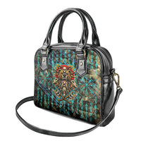 Viking Berserker Bear Warrior Shoulder Handbag Norse Mythology Rune Sigil Illustration