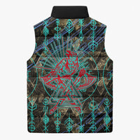 Viking Berserker Bear Warrior Sleeveless Puffer Jacket Norse Mythology Rune Sigil Illustration