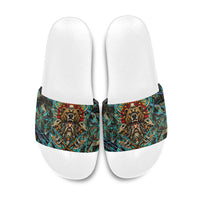 Viking Berserker Bear Warrior Slide Sandals Norse Mythology Rune Sigil Illustration