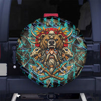 Viking Berserker Bear Warrior Spare Tire Cover Norse Mythology Rune Sigil Illustration