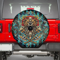 Viking Berserker Bear Warrior Spare Tire Cover Norse Mythology Rune Sigil Illustration