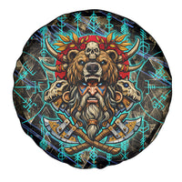 Viking Berserker Bear Warrior Spare Tire Cover Norse Mythology Rune Sigil Illustration