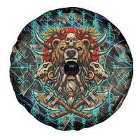 Viking Berserker Bear Warrior Spare Tire Cover Norse Mythology Rune Sigil Illustration
