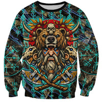 Viking Berserker Bear Warrior Sweatshirt Norse Mythology Rune Sigil Illustration