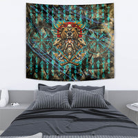 Viking Berserker Bear Warrior Tapestry Norse Mythology Rune Sigil Illustration