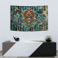 Viking Berserker Bear Warrior Tapestry Norse Mythology Rune Sigil Illustration