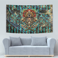 Viking Berserker Bear Warrior Tapestry Norse Mythology Rune Sigil Illustration