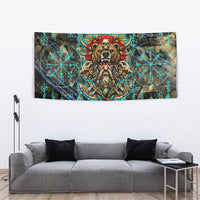 Viking Berserker Bear Warrior Tapestry Norse Mythology Rune Sigil Illustration