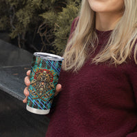 Viking Berserker Bear Warrior Tumbler Cup Norse Mythology Rune Sigil Illustration