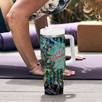 Viking Berserker Bear Warrior Tumbler With Handle Norse Mythology Rune Sigil Illustration