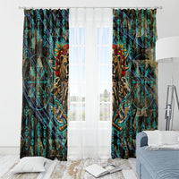 Viking Berserker Bear Warrior Window Curtain Norse Mythology Rune Sigil Illustration