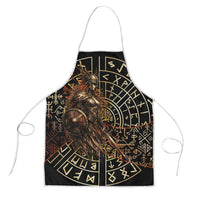 Viking Shieldmaiden and Yggdrasil Apron Norse Rune Circle Mythology Illustration