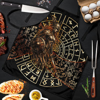 Viking Shieldmaiden and Yggdrasil Apron Norse Rune Circle Mythology Illustration