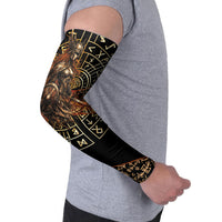 Viking Shieldmaiden and Yggdrasil Arm Sleeves Norse Rune Circle Mythology Illustration