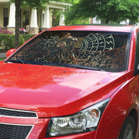 Viking Shieldmaiden and Yggdrasil Auto Sun Shade Norse Rune Circle Mythology Illustration