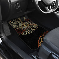 Viking Shieldmaiden and Yggdrasil Car Mats Norse Rune Circle Mythology Illustration