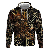 Viking Shieldmaiden and Yggdrasil Hoodie Norse Rune Circle Mythology Illustration