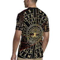 Viking Shieldmaiden and Yggdrasil Rugby Jersey Norse Rune Circle Mythology Illustration
