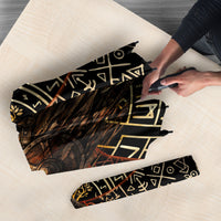 Viking Shieldmaiden and Yggdrasil Umbrella Norse Rune Circle Mythology Illustration
