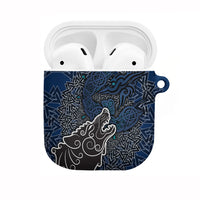 Viking Wolf and Valknut AirPods Case Nordic Knotwork Rune Illustration