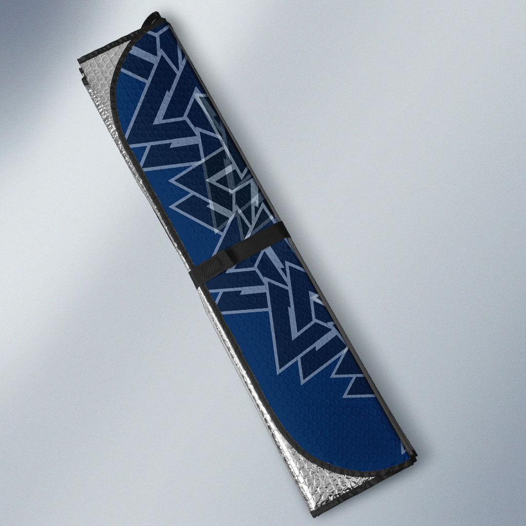 Viking Wolf and Valknut Auto Sun Shade Nordic Knotwork Rune Illustration