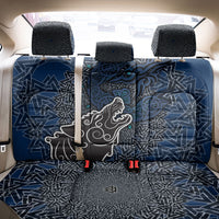 Viking Wolf and Valknut Back Car Seat Cover Nordic Knotwork Rune Illustration