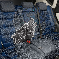 Viking Wolf and Valknut Back Car Seat Cover Nordic Knotwork Rune Illustration