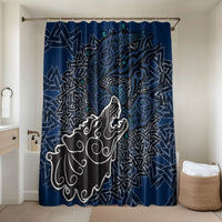 Viking Wolf and Valknut Bathroom Set Nordic Knotwork Rune Illustration