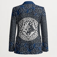 Viking Wolf and Valknut Blazer Nordic Knotwork Rune Illustration