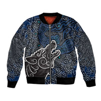 Viking Wolf and Valknut Bomber Jacket Nordic Knotwork Rune Illustration