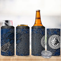 Viking Wolf and Valknut 4 in 1 Can Cooler Tumbler Nordic Knotwork Rune Illustration