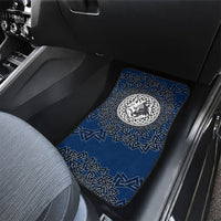 Viking Wolf and Valknut Car Mats Nordic Knotwork Rune Illustration