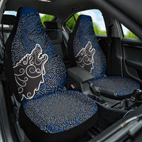 Viking Wolf and Valknut Car Seat Cover Nordic Knotwork Rune Illustration