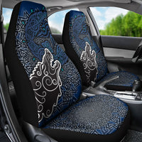 Viking Wolf and Valknut Car Seat Cover Nordic Knotwork Rune Illustration