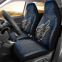 Viking Wolf and Valknut Car Seat Cover Nordic Knotwork Rune Illustration