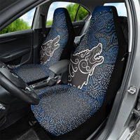 Viking Wolf and Valknut Car Seat Cover Nordic Knotwork Rune Illustration