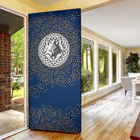 Viking Wolf and Valknut Door Cover Nordic Knotwork Rune Illustration