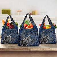Viking Wolf and Valknut Grocery Bag Nordic Knotwork Rune Illustration
