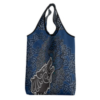 Viking Wolf and Valknut Grocery Bag Nordic Knotwork Rune Illustration