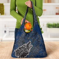 Viking Wolf and Valknut Grocery Bag Nordic Knotwork Rune Illustration